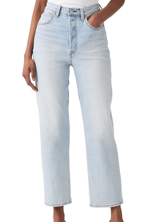 Levi's Denim - Levi's light wash ribcage High-Rise Straight Leg ankle Jeans